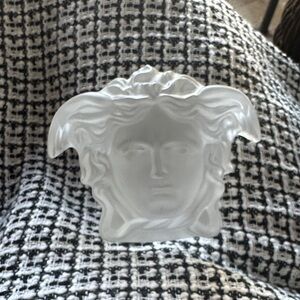 Versace Paperweight Crystal Medusa Sculpture